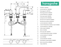 RECAMBIOS BATERIA AMERICANA LAVABO VIVENIS HANSGROHE